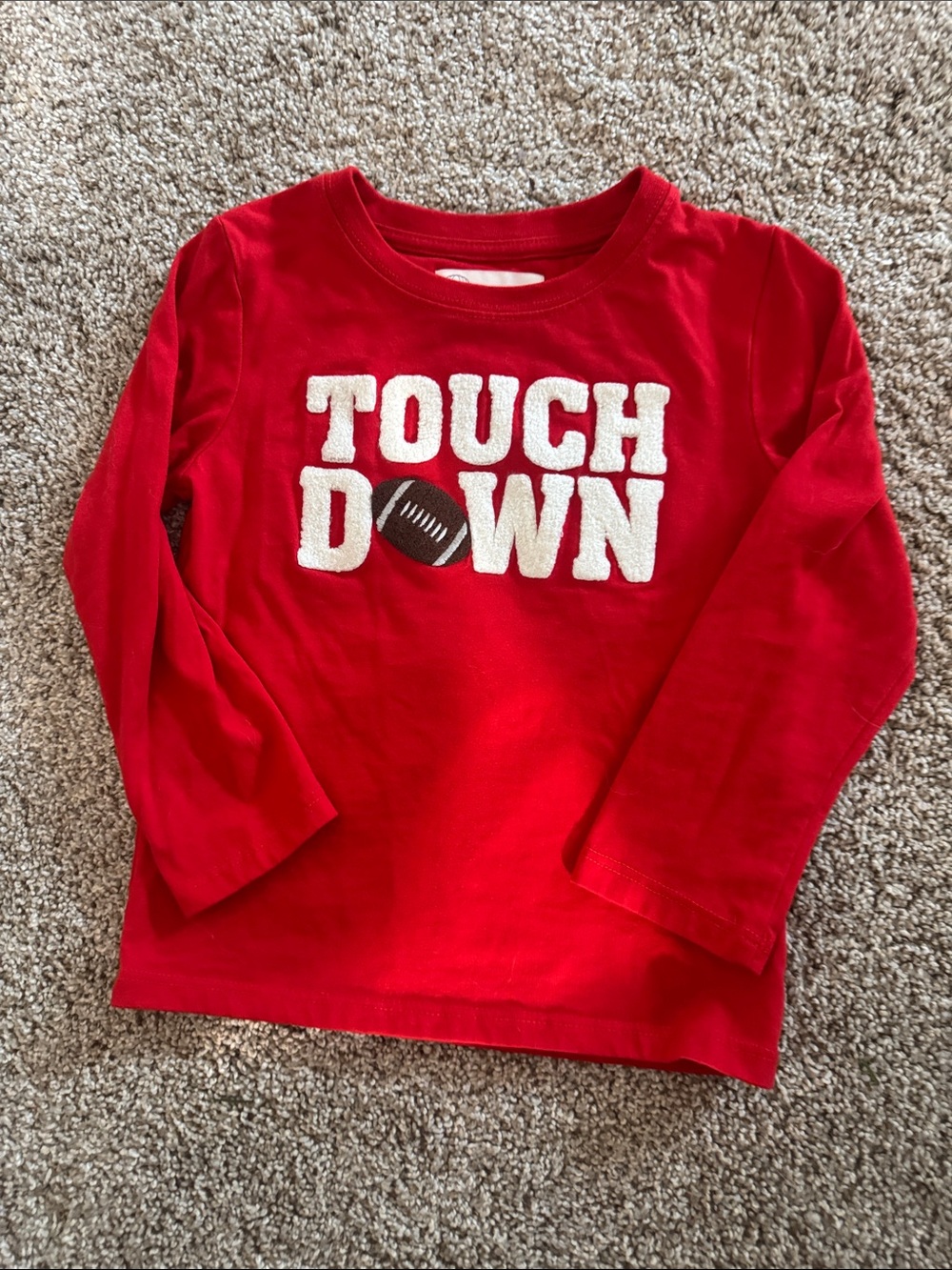 Kids Red 'Touchdown' Long-Sleeve Tee